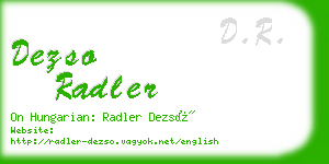 dezso radler business card